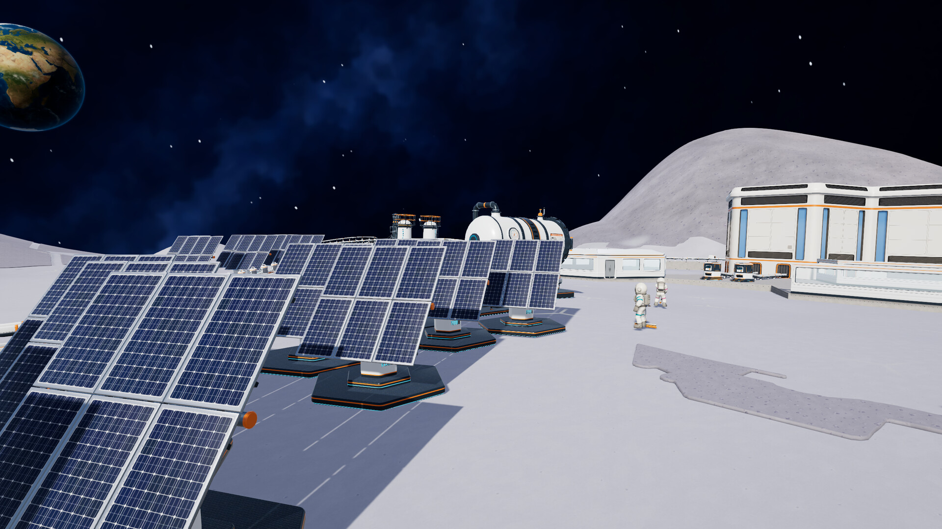 Moon Sweepers lunar terrain with dusted and clean areas